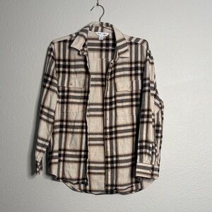 Old Navy Men's Plaid Shirt in Black and Tan